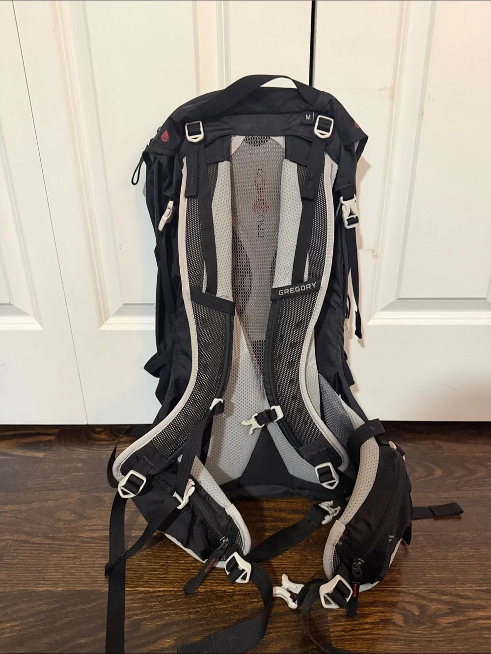 Gregory Black Men's Trekking Backpack with White Harness Accents